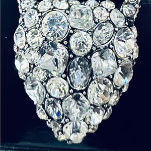 Lulu Frost silver with clear stones . Nina heart w/ panther style necklace.